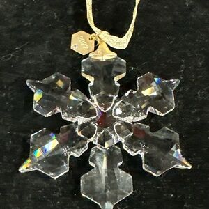 Swarovski 2022 Crystal Snowflake Ornament with Gold Ribbon